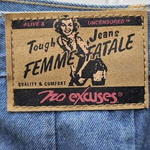 Vintage No Excuses Femme Fatale Light Wash Midi Denim Skirt Sz 9/10